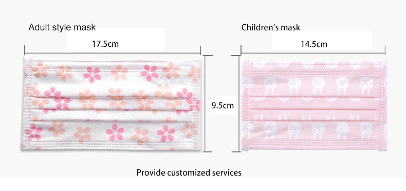 2022 Best Selling 3 Ply 3 Layer Flat Kid Disposable Pink Mask Surgical Medical Child Face Mask with Ear-Loop