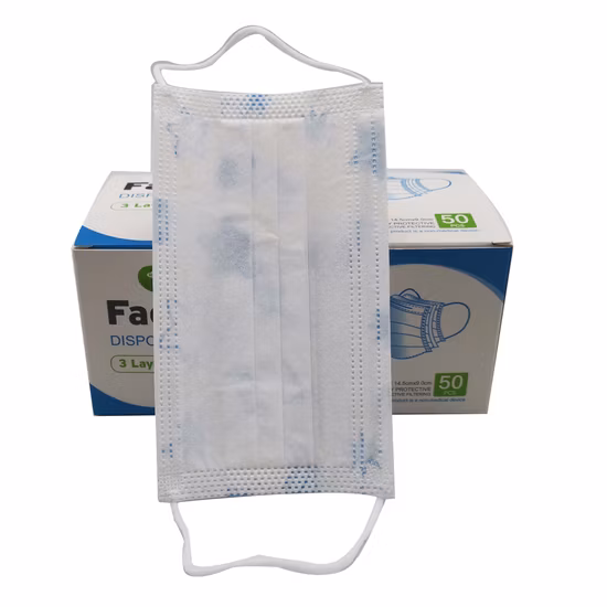 High Quality Hot Sales Mass Production Customized OEM Disposable 3ply Nonwoven Spundond+Meltblown+Spundond Blue Face Mask