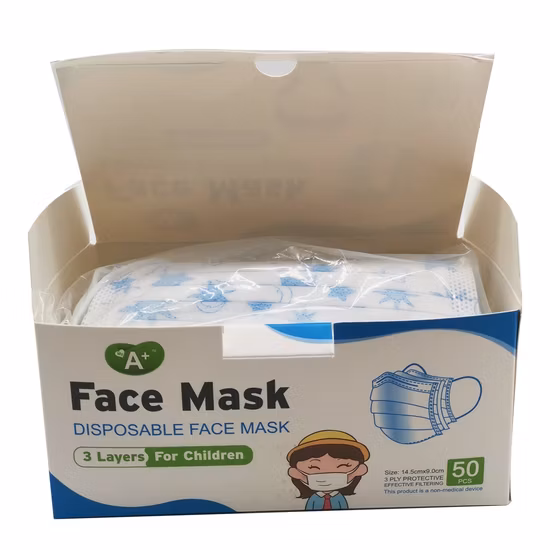 High Quality Hot Sales Mass Production Customized OEM Disposable 3ply Nonwoven Spundond+Meltblown+Spundond Blue Face Mask