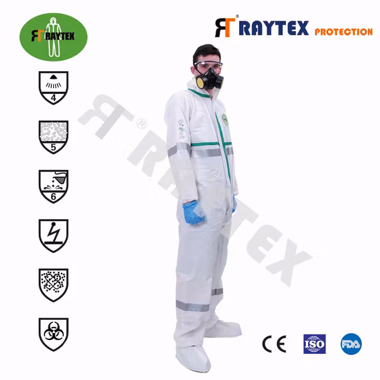 Custom Unisex Disposable Medical Non Woven Working Safety Coverall Full Body Protection Clothing PPE Suit in Stock
