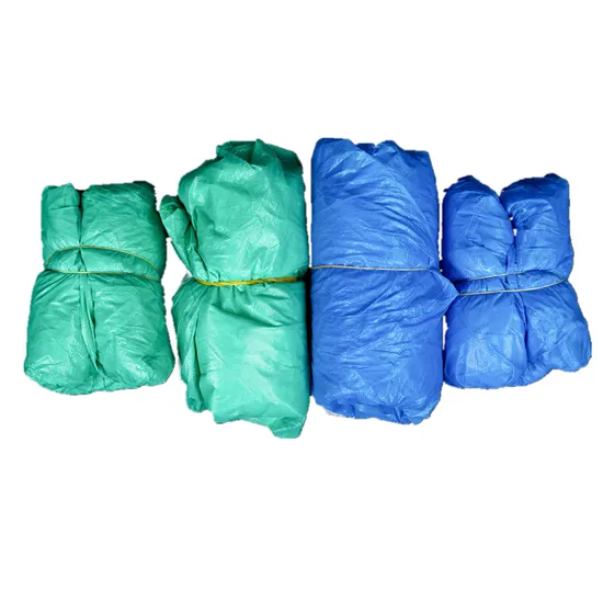 Blue/Green Disposable CPE Plastic Free Size Shoe Cover Handmade or Machine