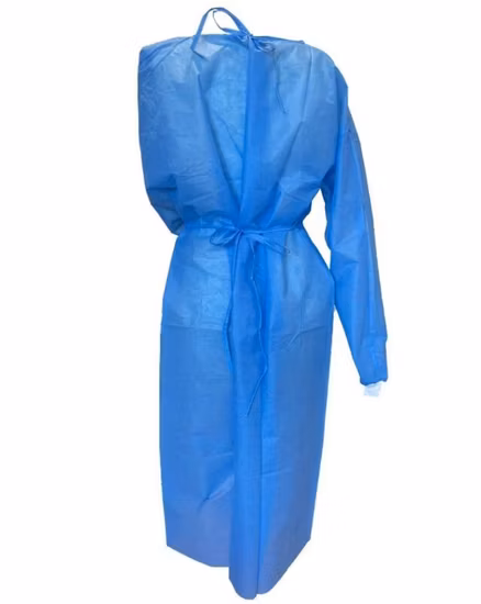 Disposable PPE Waterproof Nonwoven Blue Isolation Gown